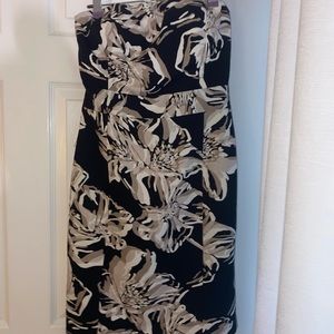 banana republic black & cream floral dress